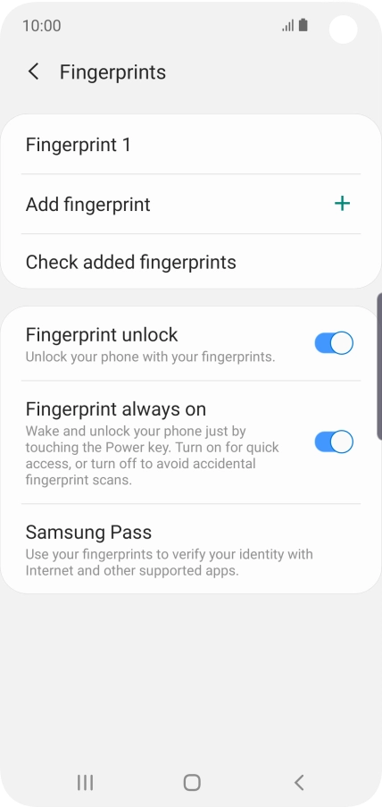 Press the indicators next to the required settings.