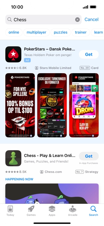 Press the required app.