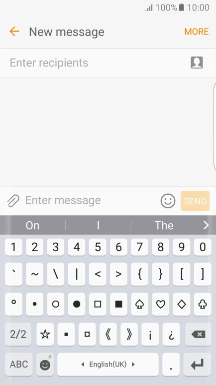 Press ABC to return to text input.