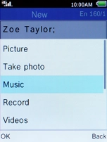 Select Music, press the Left selection key and go to the required folder.