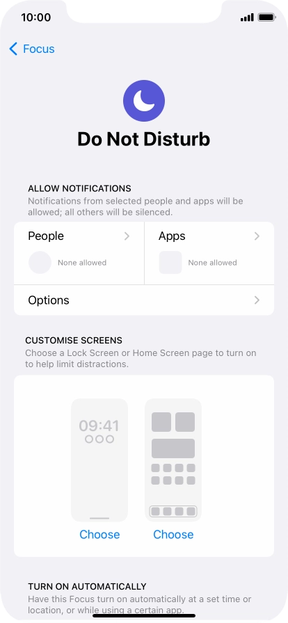 Press People and follow the instructions on the screen to select which contacts you would like to receive calls and notifications from when Do Not Disturb is turned on.