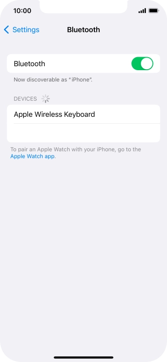 Press the required Bluetooth device and follow the instructions on the screen to pair the device with your phone.