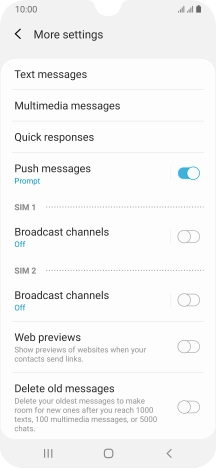 Press Text messages.