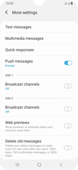 Press Text messages.