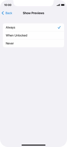 To select notification preview on the lock screen, press Always. To select notification preview on the lock screen, press Always.