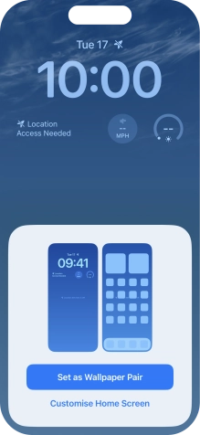 To use the same colour theme on the home screen, press Set as Wallpaper Pair.