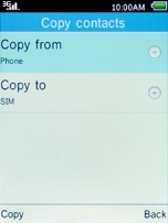 Select Copy from and press the Left selection key.