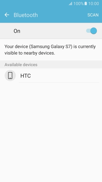 Press the required Bluetooth device and follow the instructions on the screen to pair the device with your phone.
