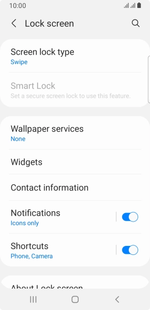 Press Screen lock type.