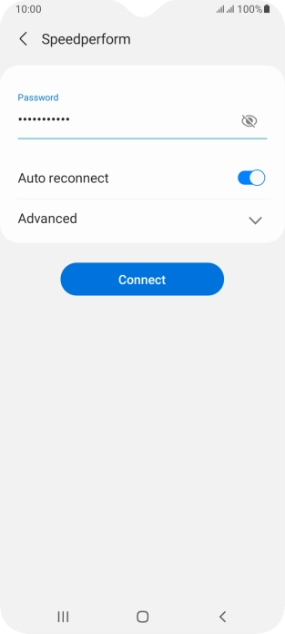 Key in the password for the Wi-Fi network and press Connect.
