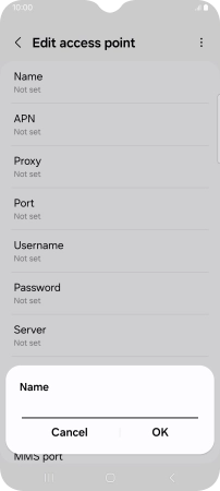 Key in Vodafone MMS and press OK.