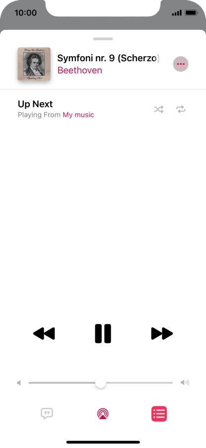 Press the shuffle icon to turn the function on or off.