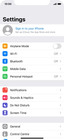 Press Sign in to your iPhone.