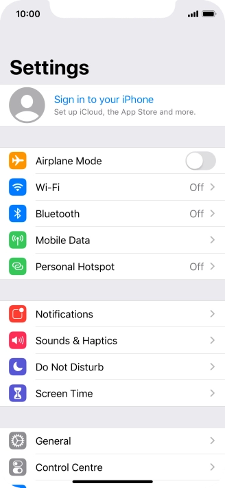 Press Sign in to your iPhone.