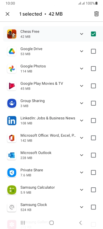 Press the delete icon.
