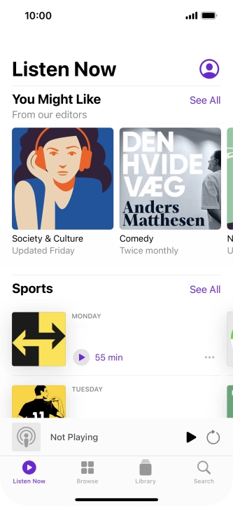 Slide your finger upwards starting from the bottom of the screen to return to the home screen.