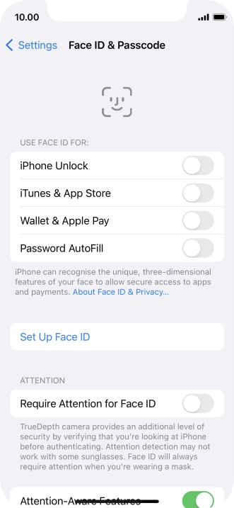 Press Set Up Face ID.