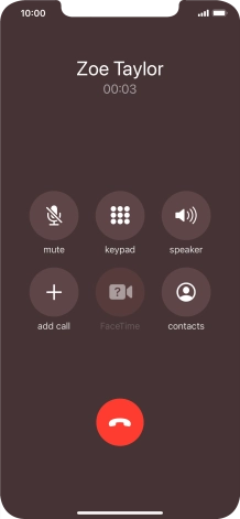Press the end call icon to end the call.