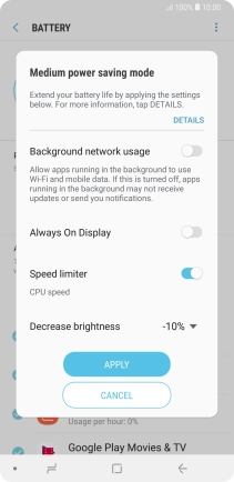 Press APPLY to turn on the function.
