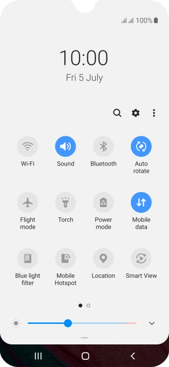 Press the settings icon.