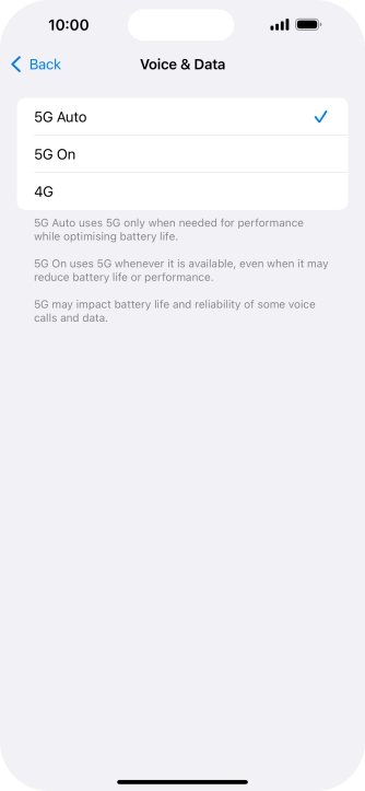 To turn on automatic switch between 5G and 4G, press 5G Auto. To turn on automatic switch between 5G and 4G, press 5G Auto.