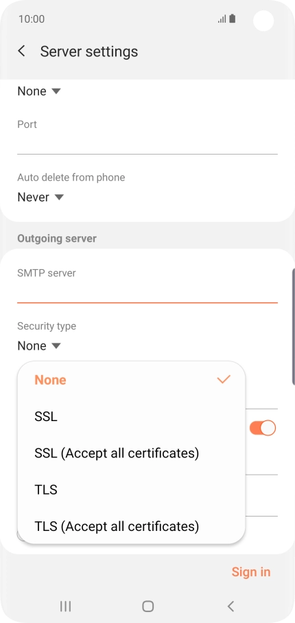 Press None to turn off the function.