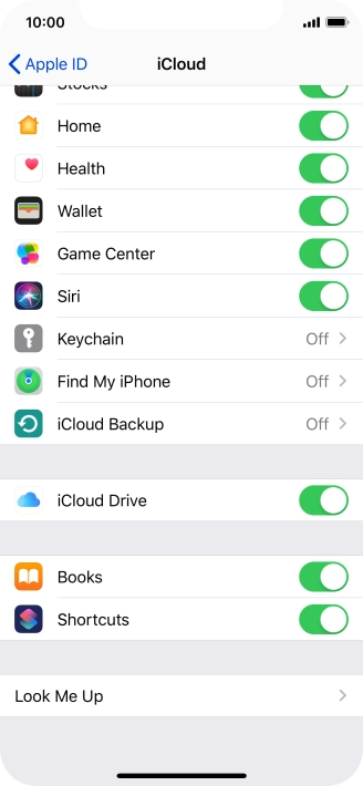 Press iCloud Backup.