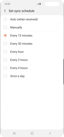 Press the required setting.