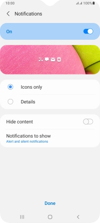 Press the required settings to turn them on or off.
