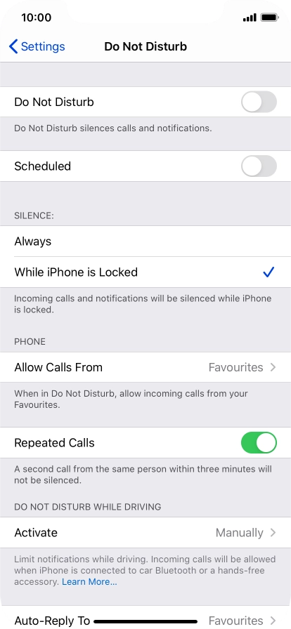 Press the indicator next to 