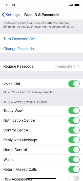 Press Turn Passcode Off and key in the phone lock code.