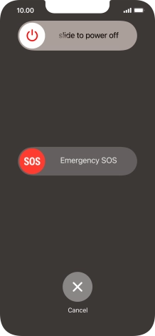 Press and drag the power off icon right.