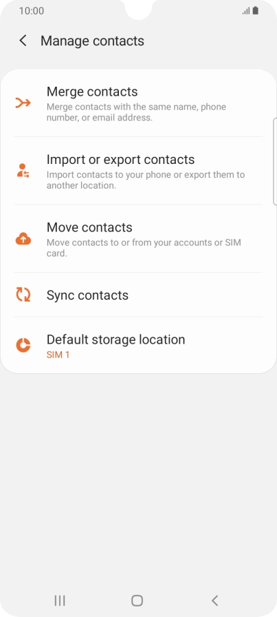 Press Import or export contacts.
