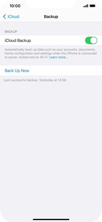 Press Back Up Now and wait while the phone memory is backed up.
