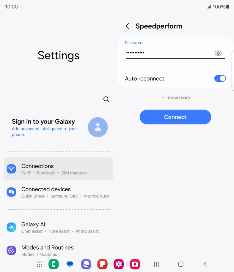 Key in the password for the Wi-Fi network and press Connect. Key in the password for the Wi-Fi network and press Connect.