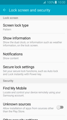 Press Screen lock type and key in the current phone lock code. Press Screen lock type and key in the current phone lock code.