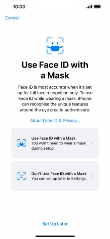Press Set Up Later. Press Set Up Later.