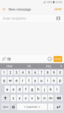The word suggestions are displayed as you write. Press the arrow to see more words.