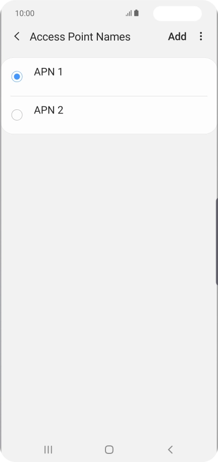 Press the field next to the data connection to activate it. Press the field next to the data connection to activate it.