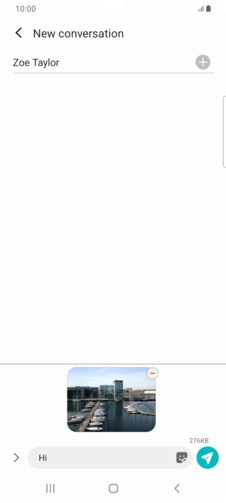 Press the send icon when you've finished your picture message.