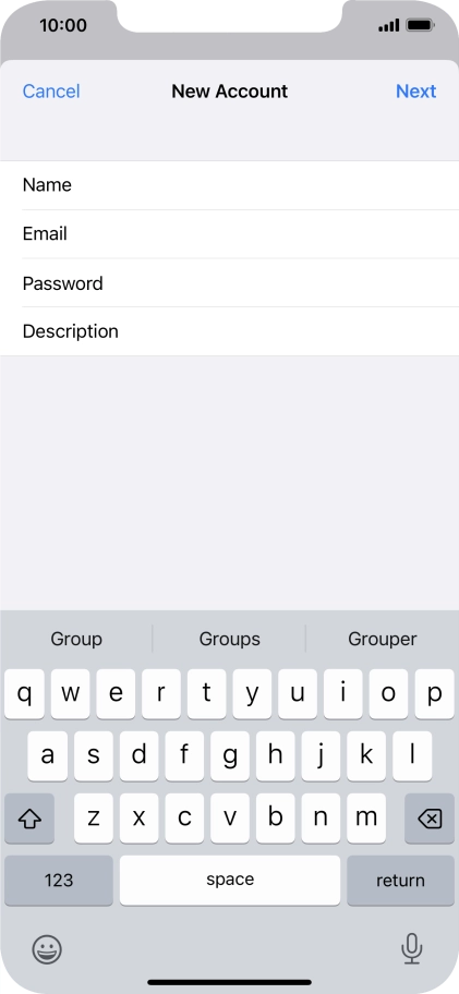 Press Description and key in the required name.