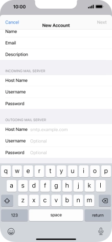 Press Host Name and key in mail.vodafone.ie.