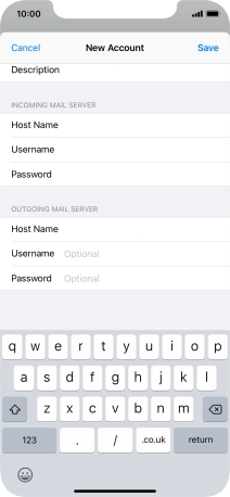 Press Save. Your email account has now been set up. To select more settings for incoming and outgoing server, proceed with the following steps. Press Save. Your email account has now been set up. To select more settings for incoming and outgoing server, proceed with the following steps.