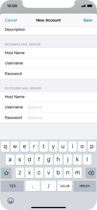 Press Save. Your email account has now been set up. To select more settings for incoming and outgoing server, proceed with the following steps. Press Save. Your email account has now been set up. To select more settings for incoming and outgoing server, proceed with the following steps.