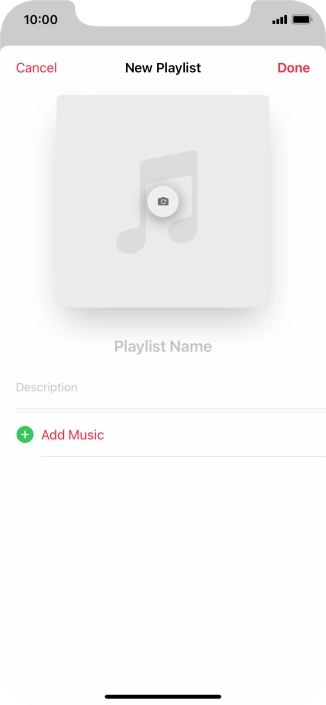 Press the text input field and key in a name for the playlist.