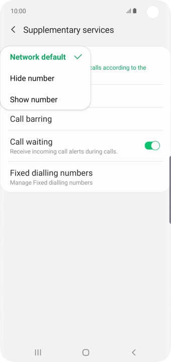 Press Show number to turn on caller identification.