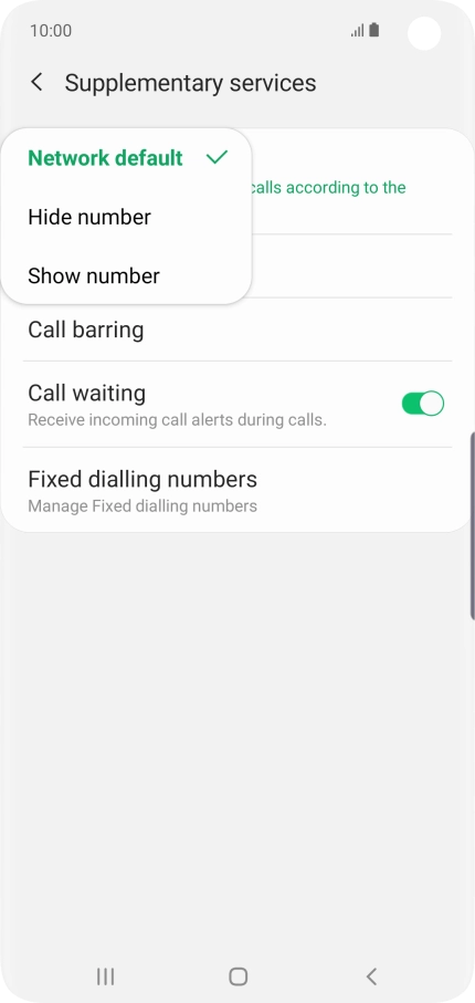 Press Show number to turn on caller identification.