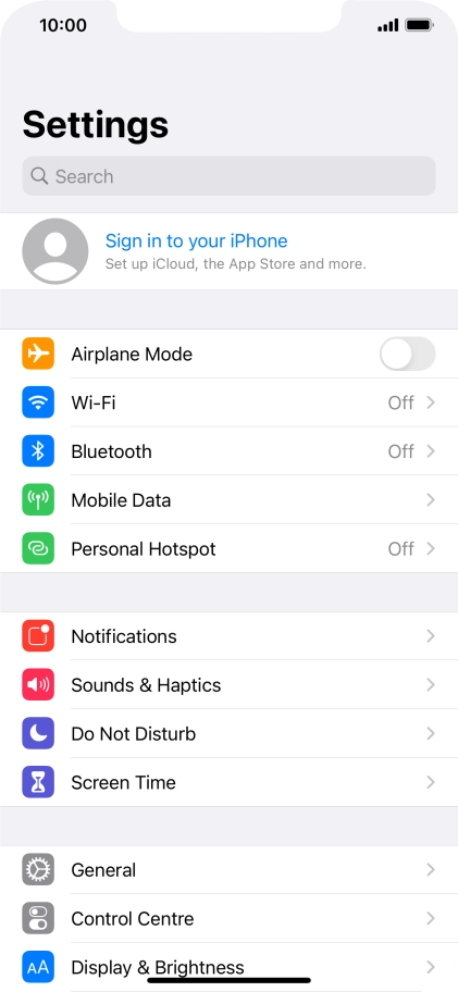 Press Sign in to your iPhone.