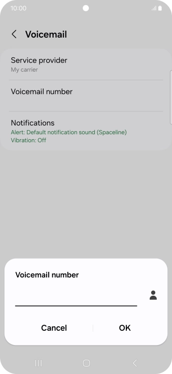 Key in (prefix) 5 (your phone number) and press OK.