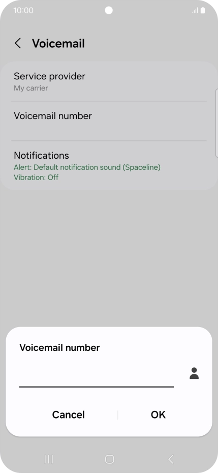 Key in (prefix) 5 (your phone number) and press OK.
